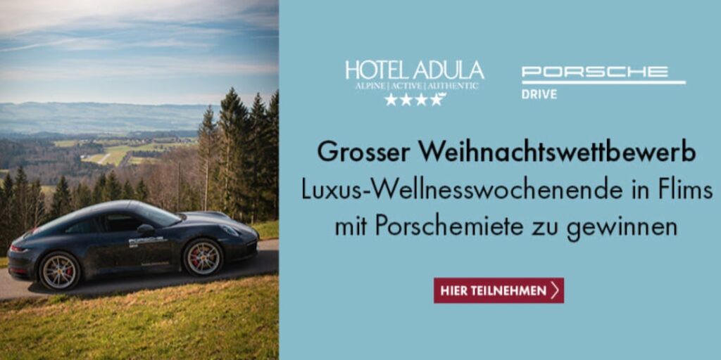 Luxus Wellness Wochenende in Flims inklusive Porsche Miete gewinnen