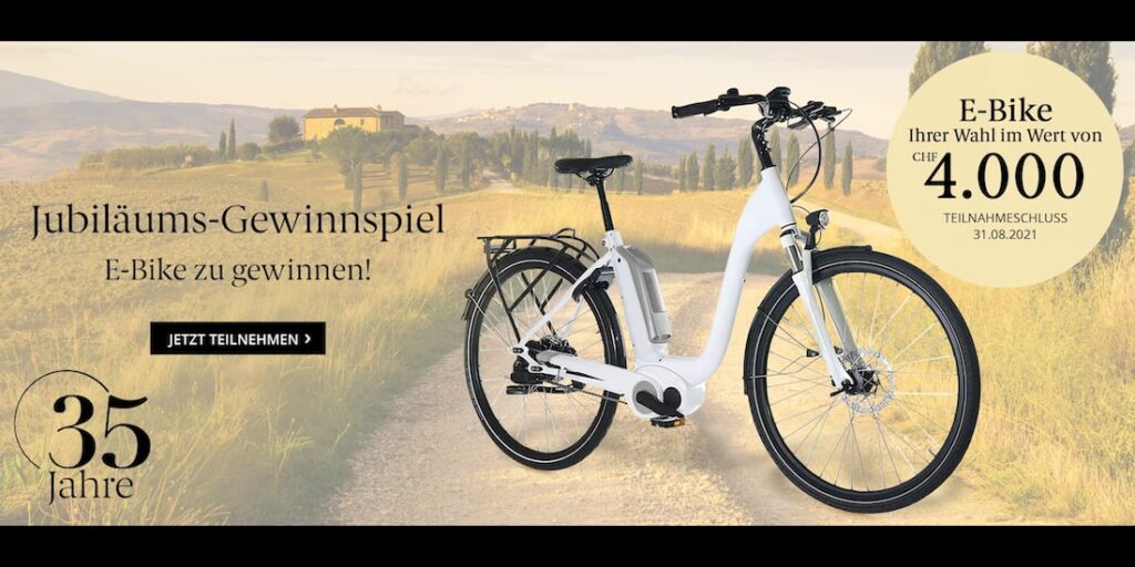 CHF 4'000 Gutschein für ein E-Bike nach Wahl gewinnen