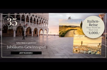 Gewinne eine Italien Reise im Wert von CHF 4’000 Gewinne eine Italien Reise im Wert von CHF 4’000