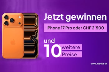 Gewinne ein iPhone 17 Pro, 2’500 Franken oder einen Fitness-Gutschein Gewinne ein iPhone 17 Pro, 2’500 Franken oder einen Fitness-Gutschein