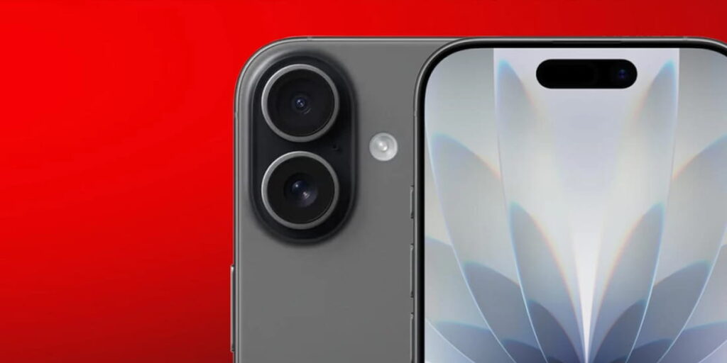 iPhone 17 vor rotem Hintergrund