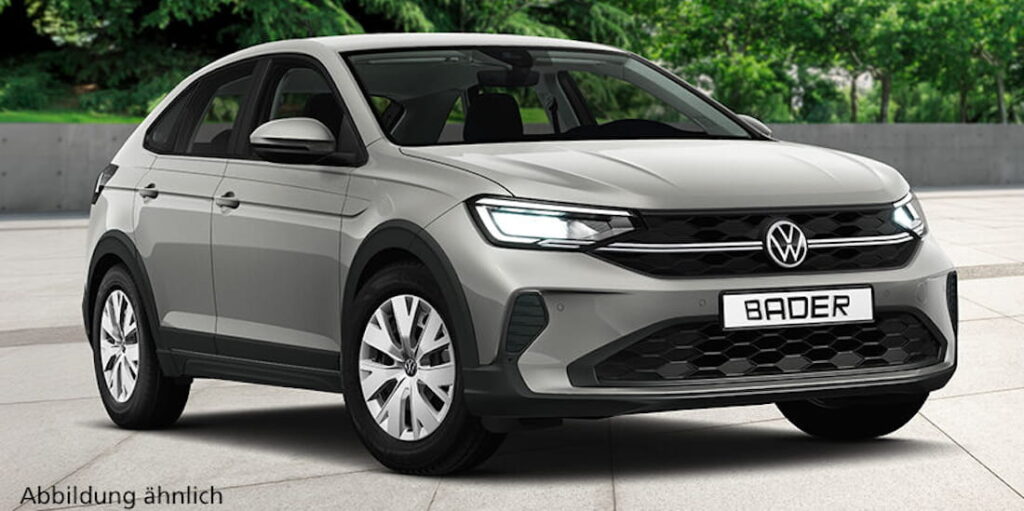 VW Taigo grau mit BADER Nummernschild