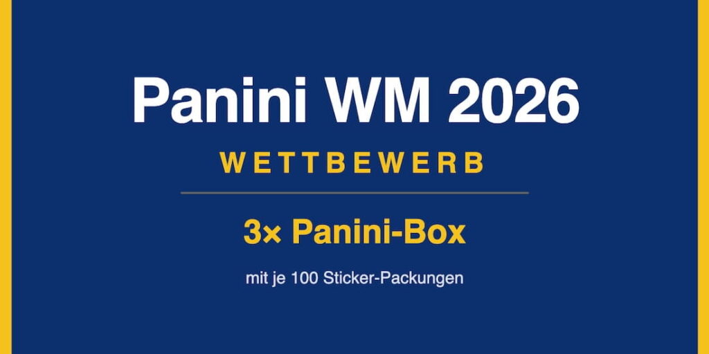 Panini WM 2026 Wettbewerb – 3x Panini-Box mit je 100 Sticker-Packungen