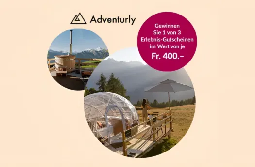 Bubble-Suite Übernachtung gewinnen: 1 von 3 Adventurly-Gutscheinen à CHF 400